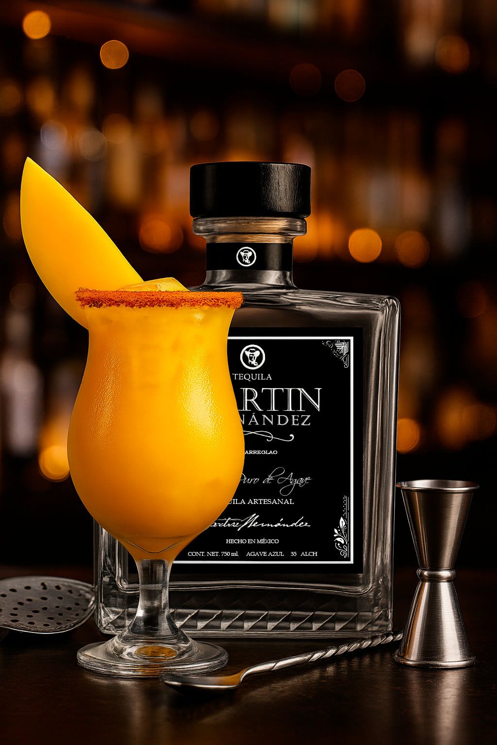 Margarita de Mango con Tequila Artesanal Martín Hernández